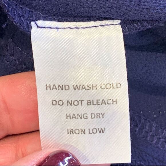 Sienna Sky Navy Blue High Neck Top Size Small - Picture 8 of 10